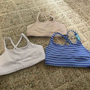 3 Athleta girls sports bras